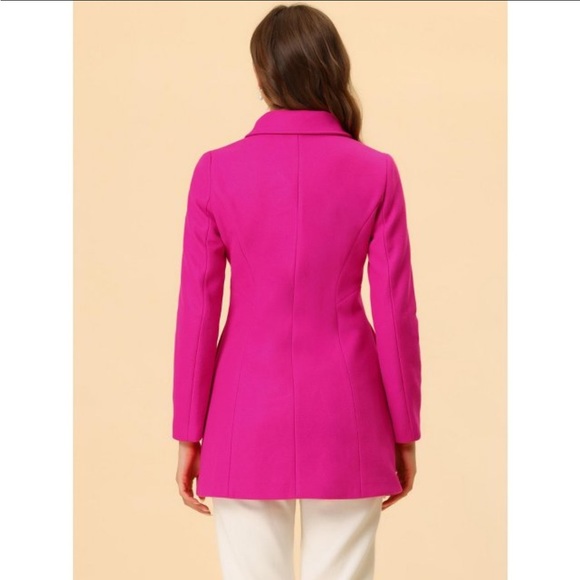 Allegra K Women's Regular Fit Peter Pan Collar Double Breasted
Trench Coat - Picture 4 of 7